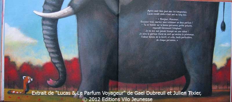 Double page : Lucas rend visite à l'éléphant