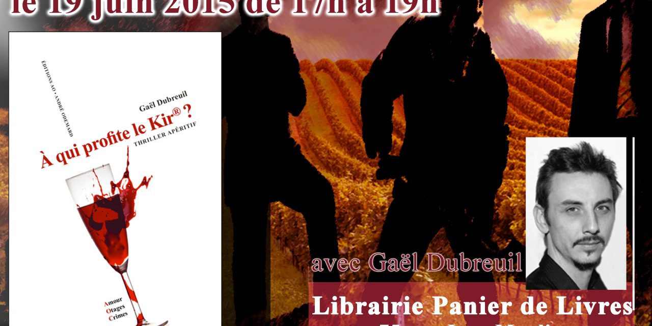 Rencontre / Dédicace pour mon roman "A qui profite le kir ?" à la librairie Panier de Livres de Caluire et Cuire (69)