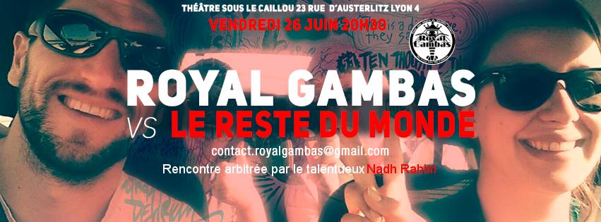 Match d’improvisation Royal Gambas contre le reste du monde