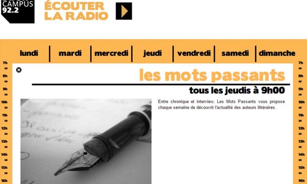 Interview autour de mon roman "A qui profite le kir® ?" dans l’émission "les mots passants" sur la Radio Dijon Campus