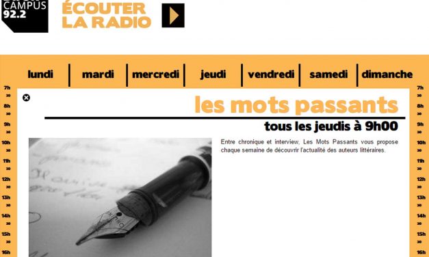 Interview autour de mon roman "A qui profite le kir® ?" dans l’émission "les mots passants" sur la Radio Dijon Campus